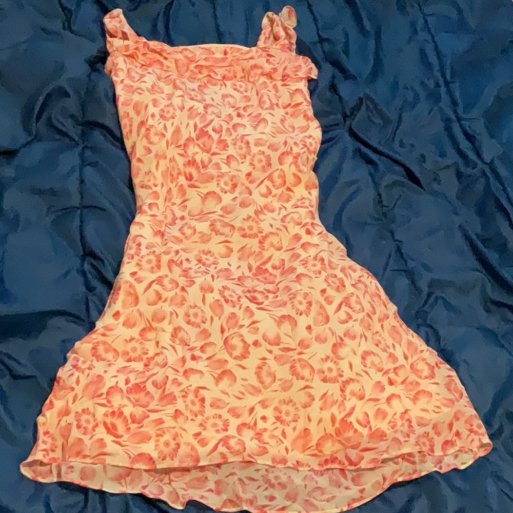 Ann Taylor LOFT Pink and Cream Floral Dress